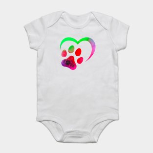 Heart paw dog icon. Baby Bodysuit